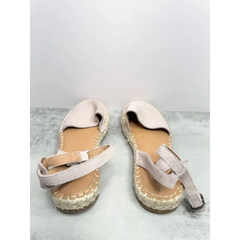 Splendid Espadrille Size 6 Pink‎ Leather Suede Ankle Strap Padded Round Toe Shoe